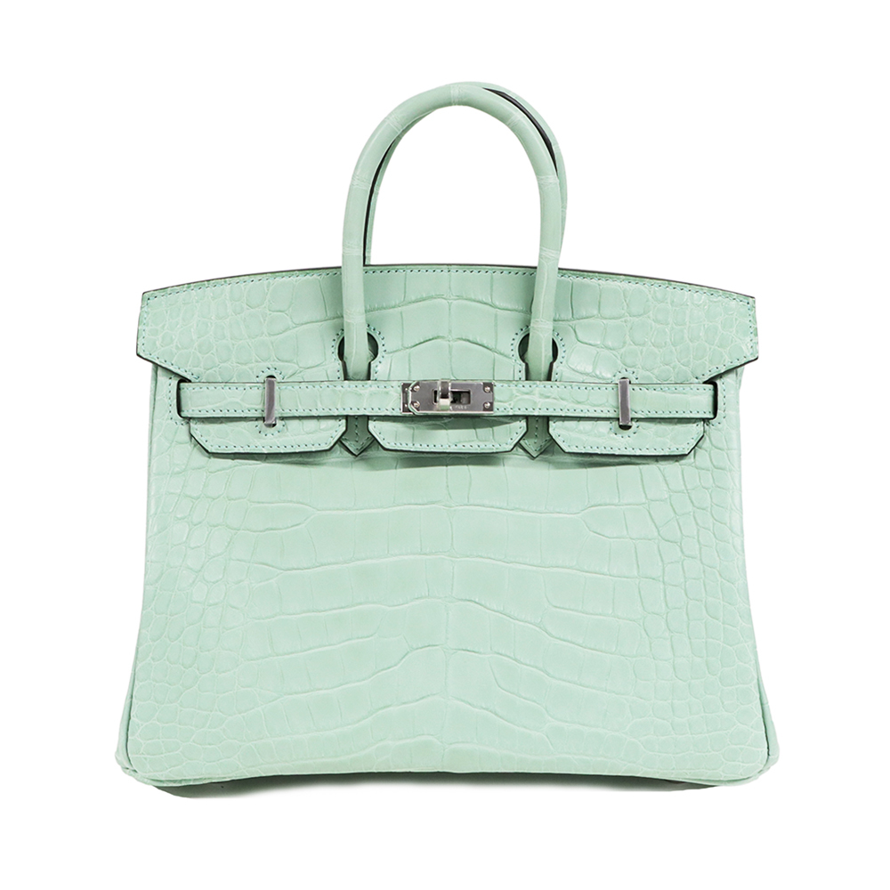 エルメス(HERMES)バーキン25 ヴェール・デュー アリゲーター マット W刻印/2024年 未使用品拍卖