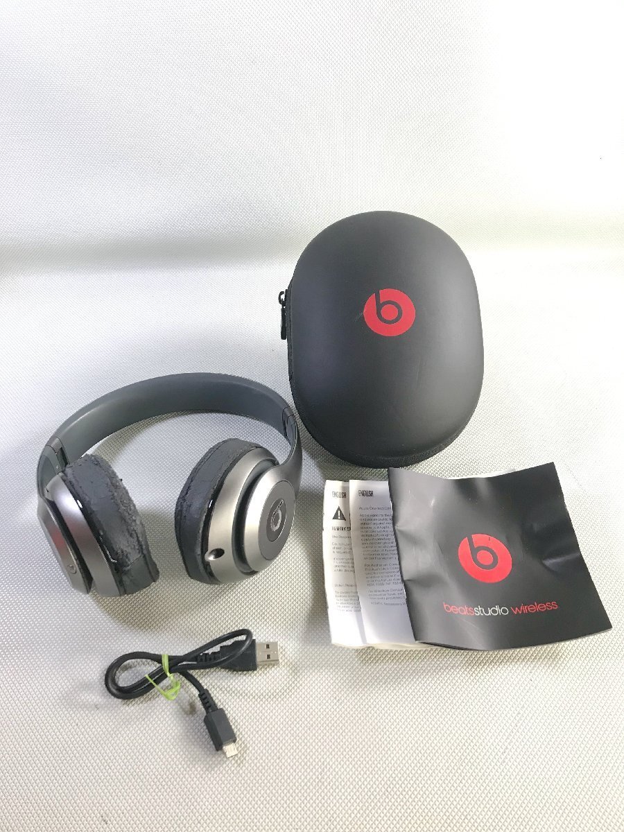 S8056◇beats ビーツ beats studio wireless ワイヤレス ヘッドフォン ヘッドホン ケース ケーブル付【動作品】241010拍卖