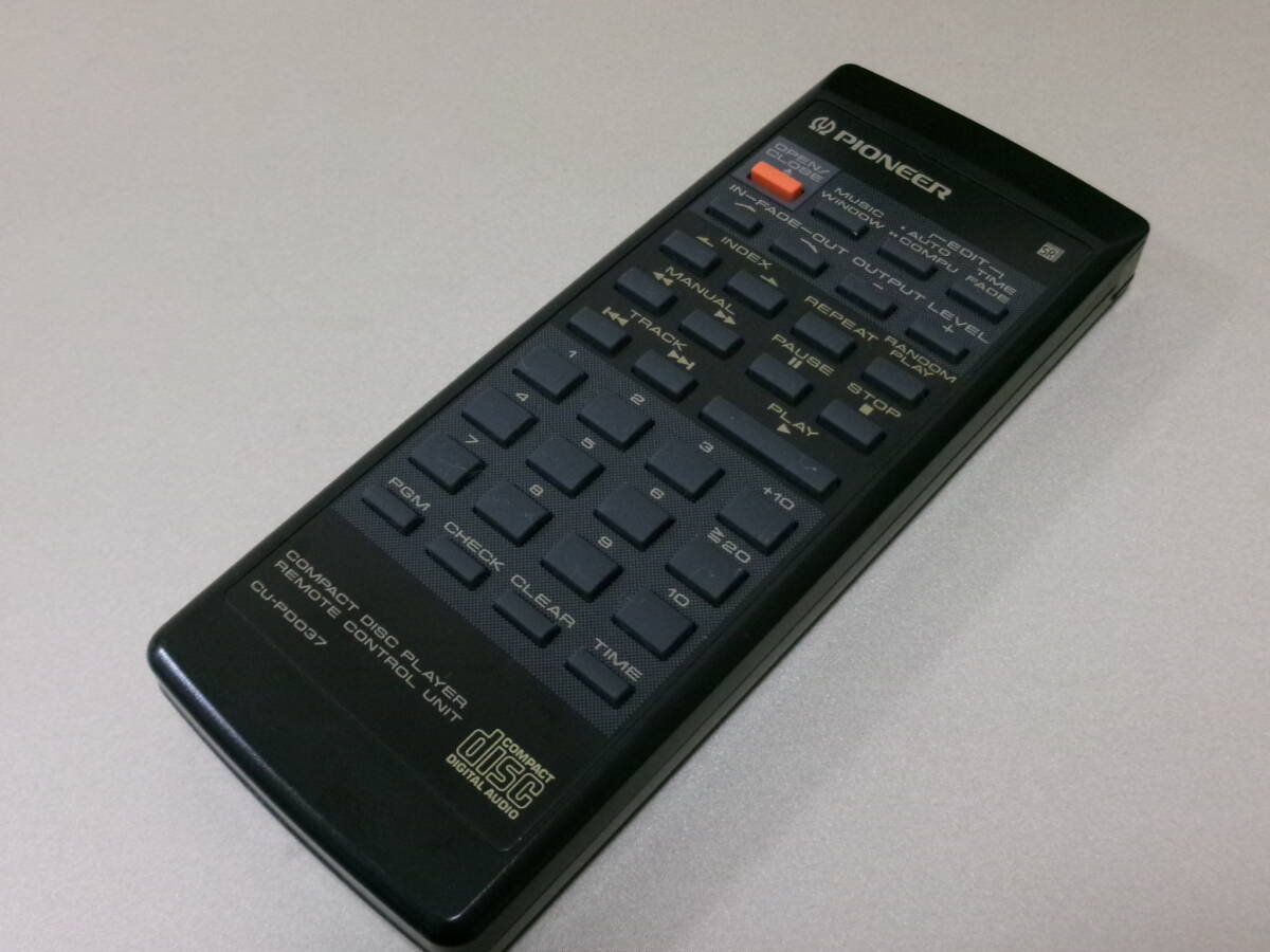 【貴重リモコン】PIONEER CDプレイヤー用 CU-PD037 赤外線確認済拍卖