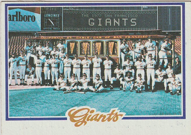 San Francisco Giants Team Checklist 1978 Topps 82拍卖