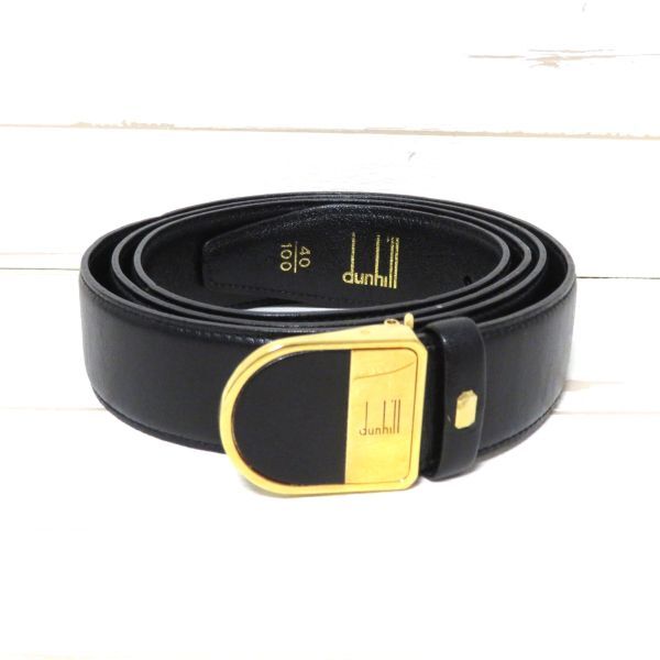 dunhill/ダンヒル レザーベルト ブラック 40/100拍卖
