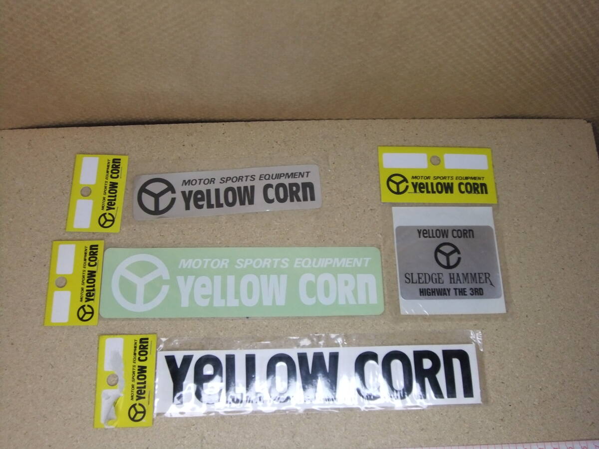 イエローコーン ステッカー 4枚セット 創業当時物 廃盤品 今や希少 YELLOW CORN SLEDGE Hammer アルミ製2枚拍卖