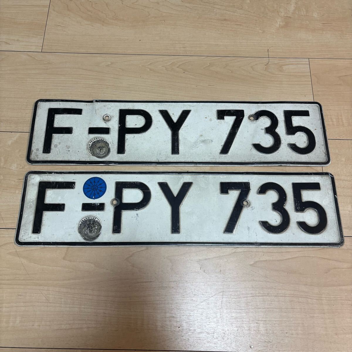 735前後ペアヴィンテージ 西ドイツナンバープレートユーロプレート検)BMWベンツ アウディ ポルシェメルセデスフォルクスワーゲンミニAMG拍卖