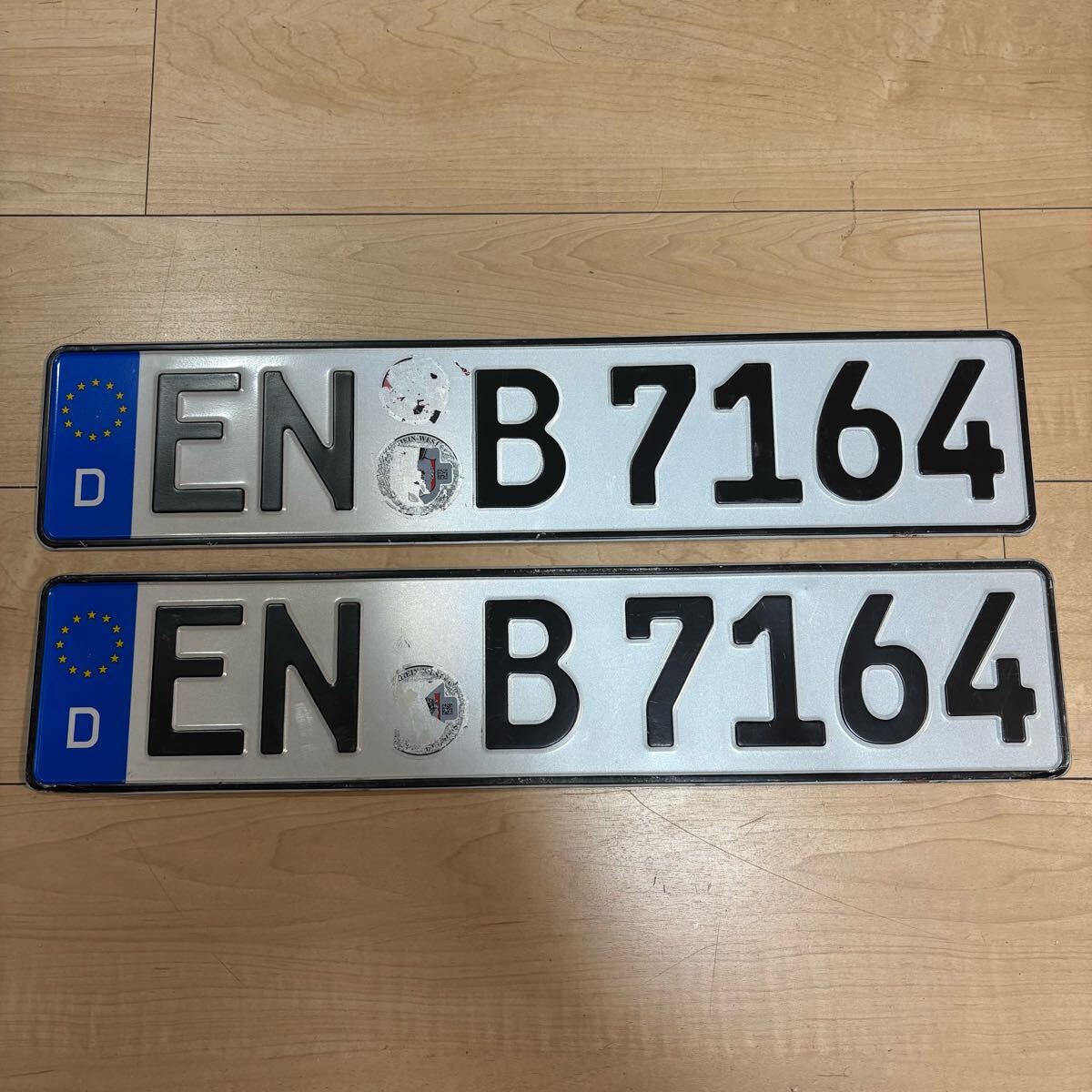 7164 本物 前後ペアユーロナンバープレート ドイツ 検)BMWベンツアウディポルシェメルセデスフェラーリランボルギーニフィアットプジョー拍卖