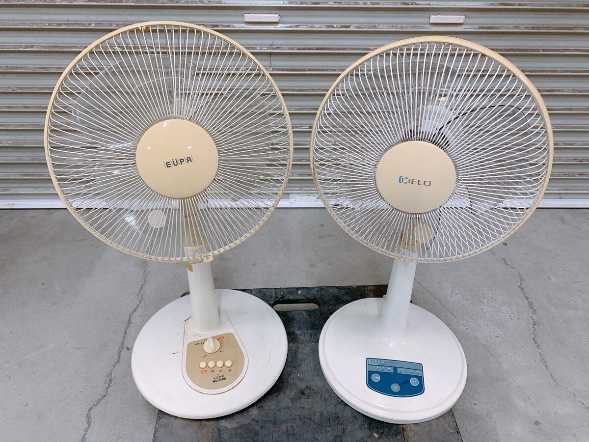 中古 扇風機 2台 セット まとめ売り ユーパ TSI-6251T ユアサ EY-303LE せんぷうき 夏物 家電 茨城県常陸大宮 0723か6 I11 200拍卖