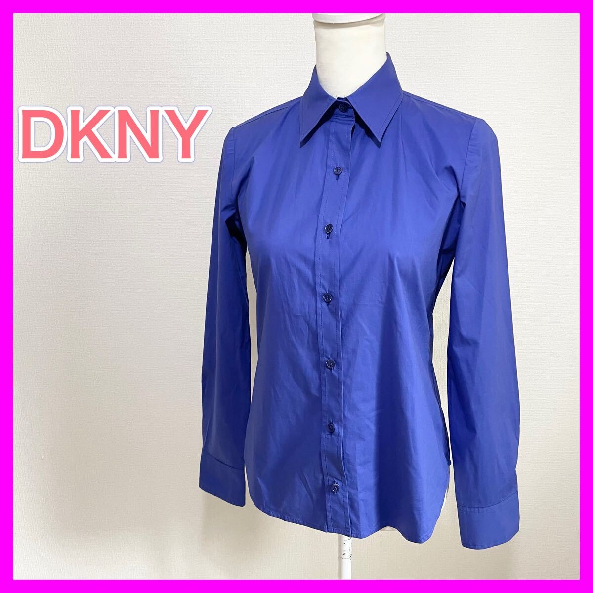 綺麗DKNY 長袖ブラウス シャツ 青 拍卖