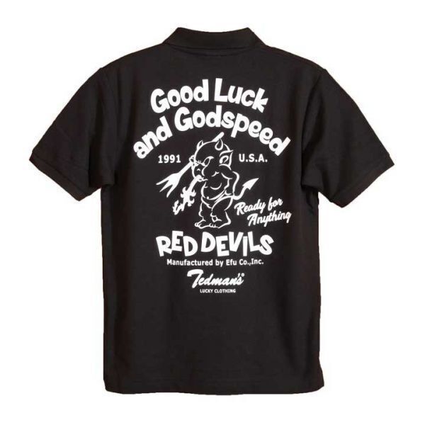 テッドマン TEDMAN 吸汗速乾 ドライ鹿の子ポロシャツ ブラック【Lサイズ】TSPS-138D エフ商会 アメカジ メンズ拍卖