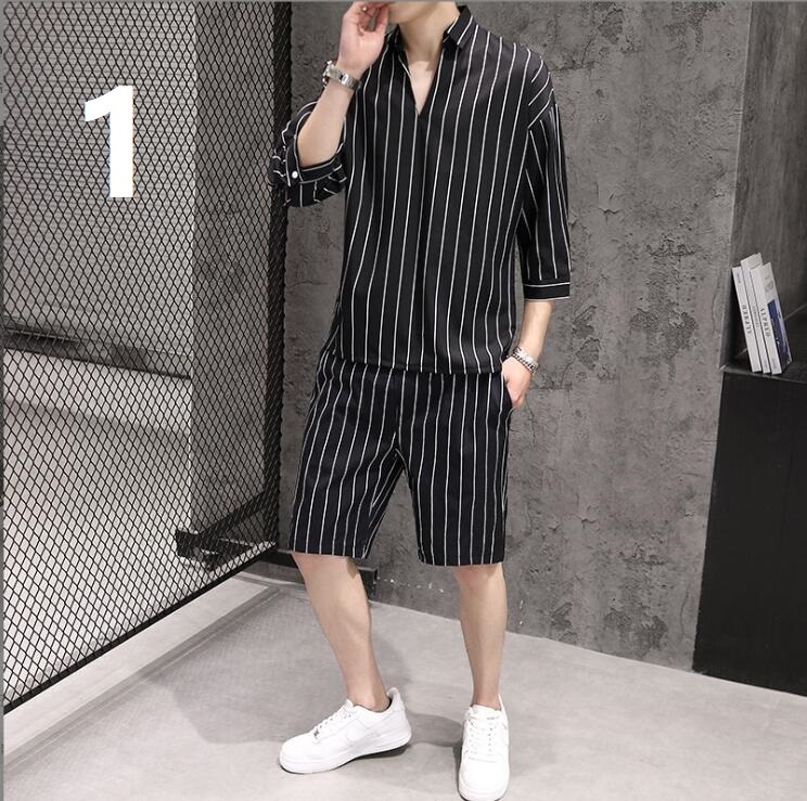 新入荷メンズジャージセットアップスウェット部屋着シャツ+ハーフパンツ2点セットサマー上下セットサイズ選択可M~3XL拍卖