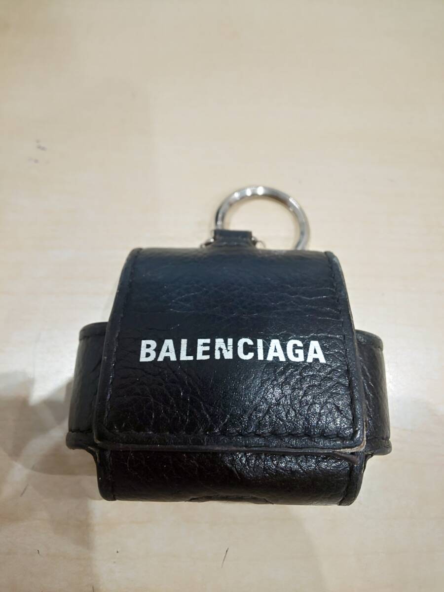 69268★中古 バレンシアガ ★ AirPods エアポッツ入れ ケース エアーポッズ ブラック レザー拍卖