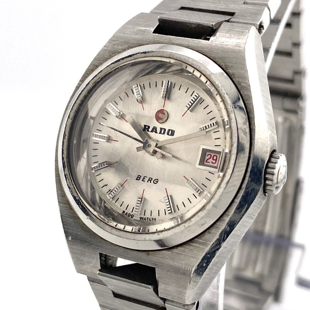 【稼働品】RADO ラドー 自動巻き シルバー 腕時計 ラウンド K128542 メンズ 動作確認済み拍卖