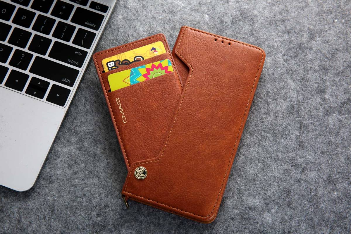 Galaxy S10+ レザーケース ギャラクシー s10+ ケース SCV42 SC-04L 手帳型 ブラウン拍卖