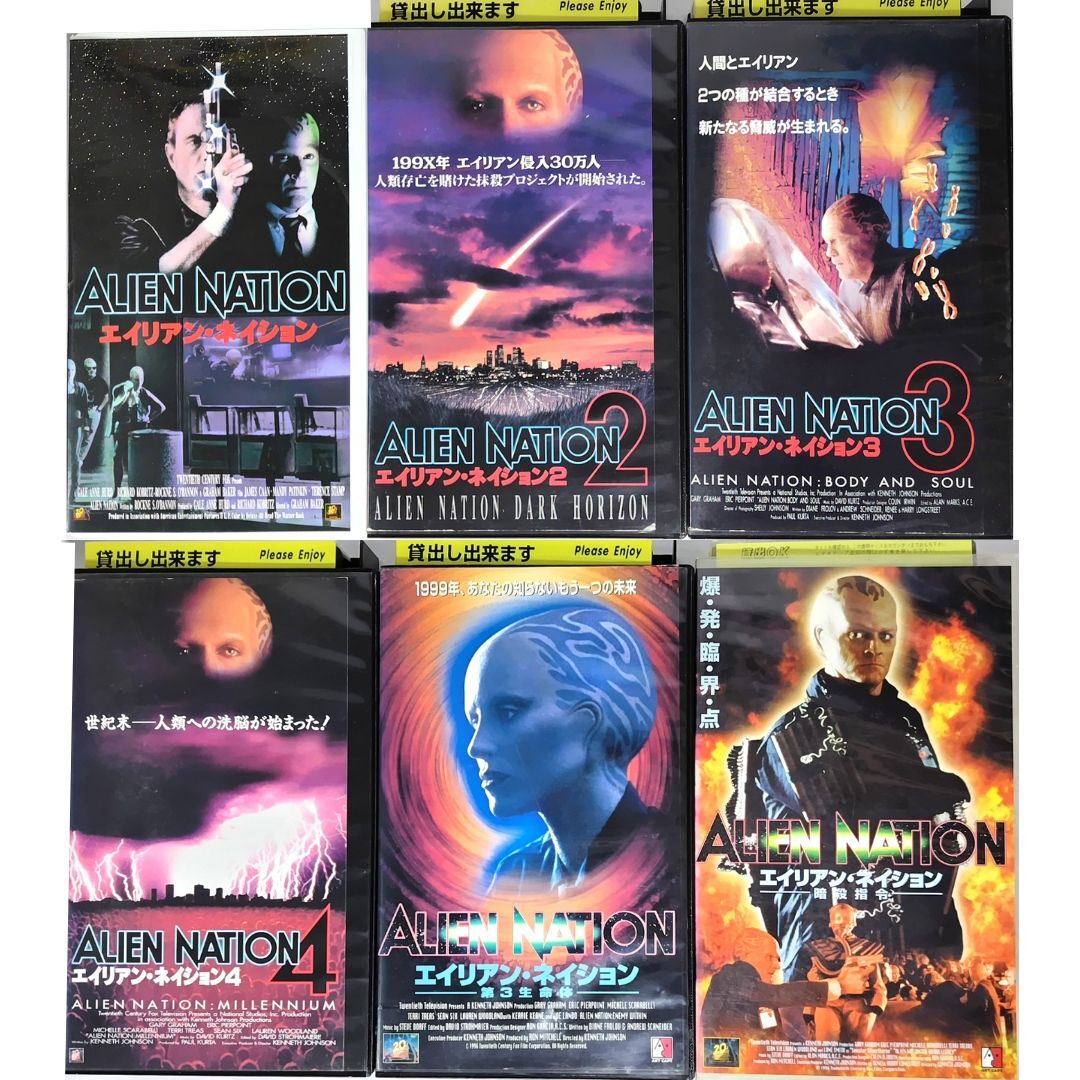 送料無料☆ エイリアン・ネイション 1 , 2 , 3 , 4 / 第3生命体 / 暗殺指令 VHS 全6巻セット レンタル落ち ケネス・ジョンソン ビデオ拍卖