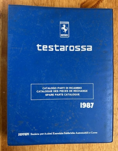 Ferrari testarossa 1987 交換部品カタログ 英語版拍卖