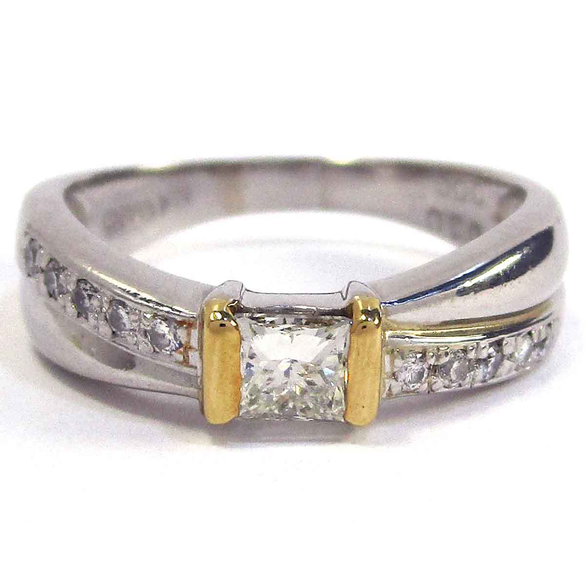 ノーブランド レディースリング ダイヤモンド Pt900/K18 中古 グレード:リサイクル・現状のまま サンヤ質店拍卖