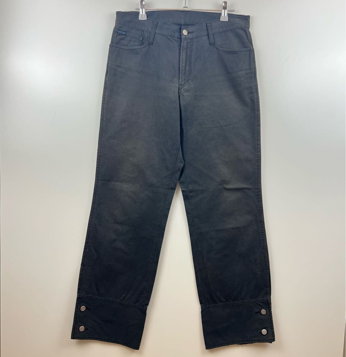 BURBERRY BLUE LABEL 00s y2k grunge slit pants M archive バーバリー ブルーレーベル サイドボタン コットン パンツ グランジ アーカイブ拍卖