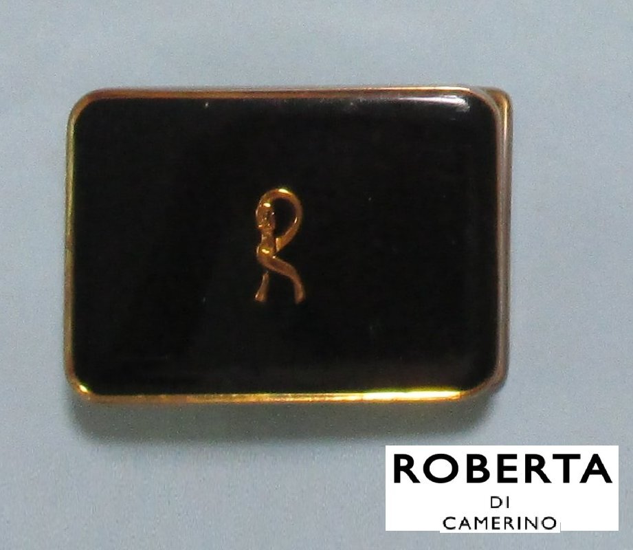 ◆ イタリア ROBERTA DI CAMERINO ロベルタ メンズ(ベルト用)黒バックル 1個拍卖