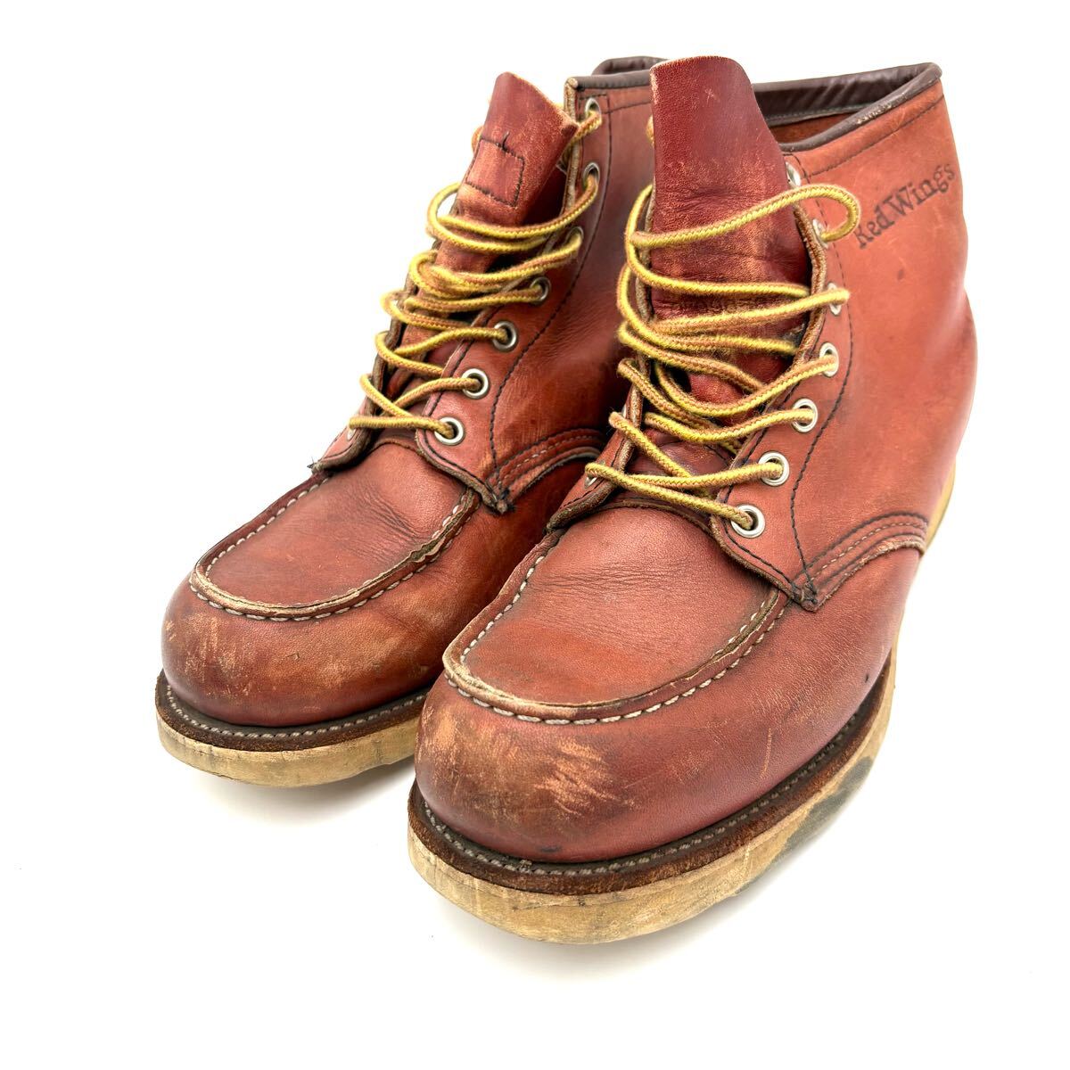 I ■ 米国製 '希少 入手困難' Red Wings レッドウィング 0G&9058 羽根タグ 本革 ワークブーツ 9.5E 27.5cm メンズ シューズ 90's USA製拍卖