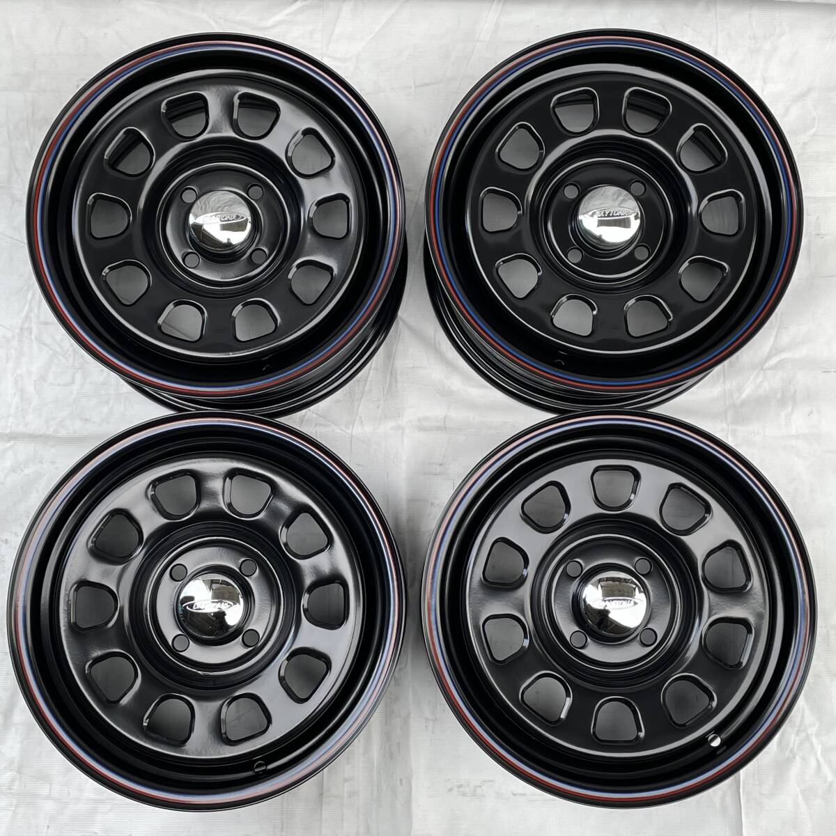 デイトナ ブラック 14-6.0J 4H100 +30 JOYROAD HP RX306 185/75R14 89T リボン幅29mm プロボックス サクシード 4本セット! 01-2409拍卖