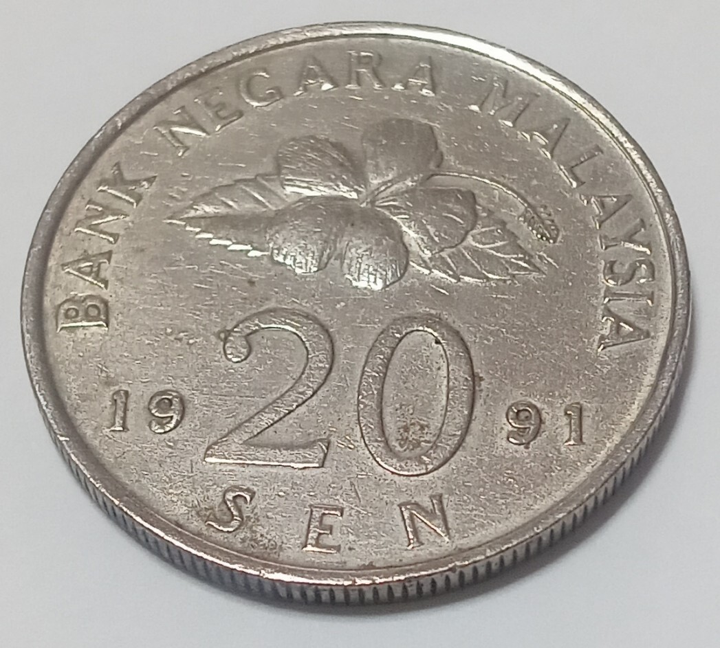 マレーシア 20セン 硬貨 1991年 5.6g位拍卖