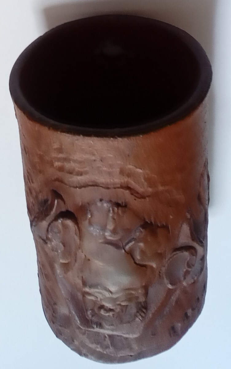 龍 掛け花入 花生け 備前 6.5×6.5×11cm拍卖