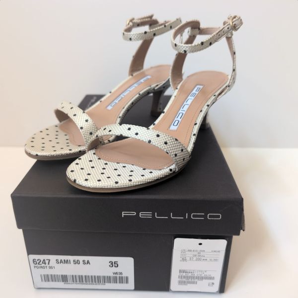 ペリーコ PELLICO ドット サンダル アンクルストラップ 35 22.5拍卖
