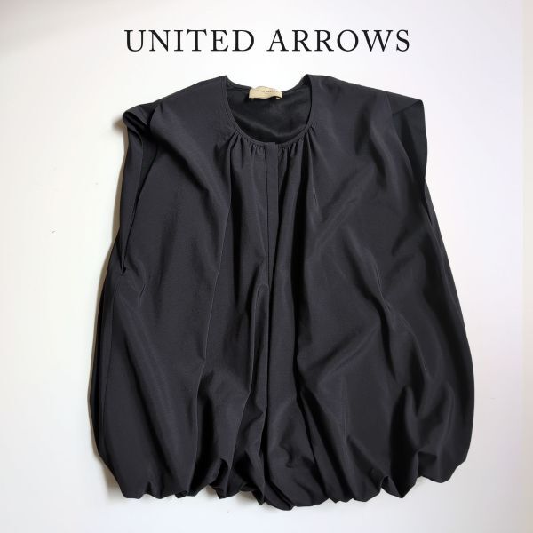ユナイテッドアローズ UNITED ARROWS 黒 バルーンスリーブ ブラウス 250710-34拍卖