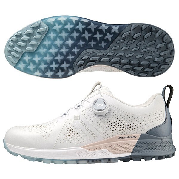 【新品】ミズノ ジェネム WG GTX ボア シューズ 51GQ230014 ホワイト×ネイビー 25.0cm拍卖