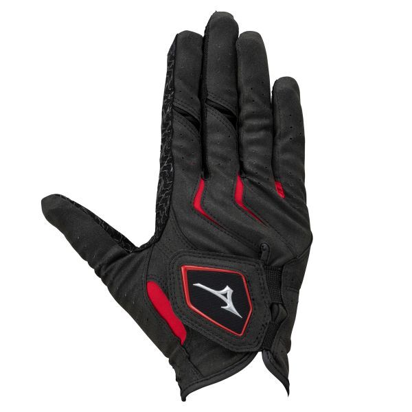 【新品】ミズノ ダブルグリップ 手袋/右手 グローブ ブラック×レッド 26cm 5MJMR40109拍卖