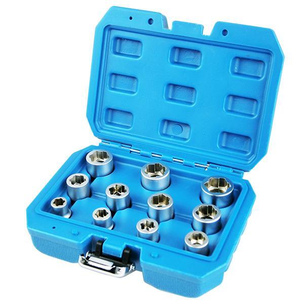 11pc ナットの角を傷めない ナットツイスターソケット ナット&ボルトエキストラクターセット ODGK2-B155拍卖
