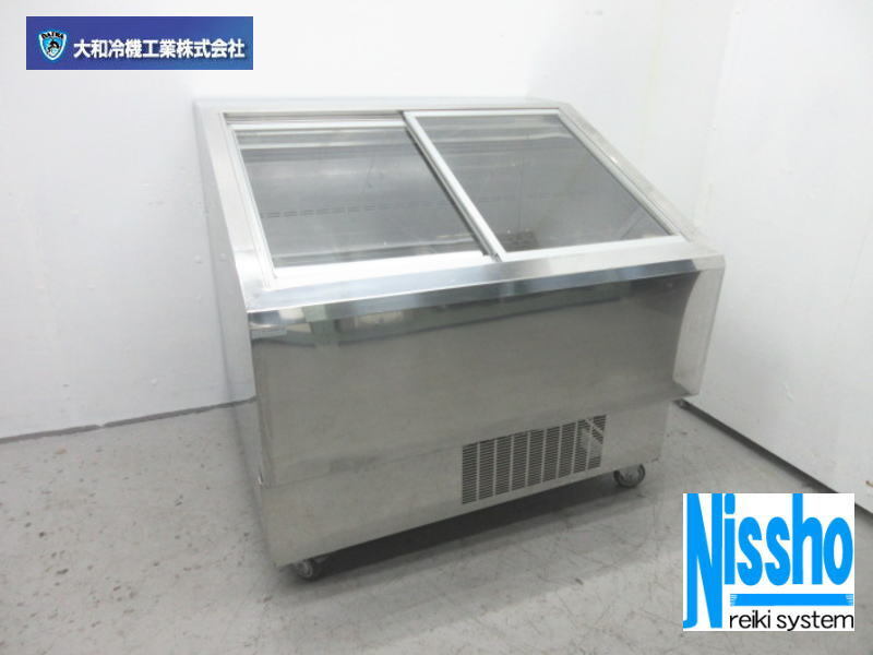 ■ダイワ平型冷蔵ショーケース・キャスター付・CF-04SHOW-DB・21年製・3相200V・W1200×D750mm・中古・厨房専門店!!(5i701m)拍卖
