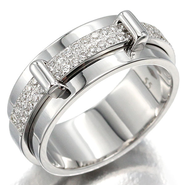 アスプレイ Asprey keria スピニング リング K18WG ダイヤモンド #55 ゴールド750 キーラ ブランド 指輪 ジュエリー 女性 プレゼント拍卖