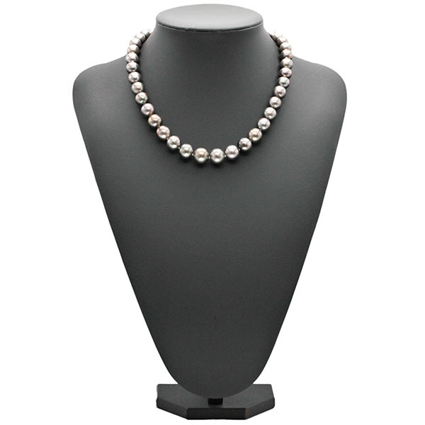 K14WG ブラックパール ネックレス 48cm P13.9mm珠 ホワイトゴールド 黒蝶 真珠 ジュエリー 宝石 レディース 女性 プレゼント 誕生石 6月拍卖