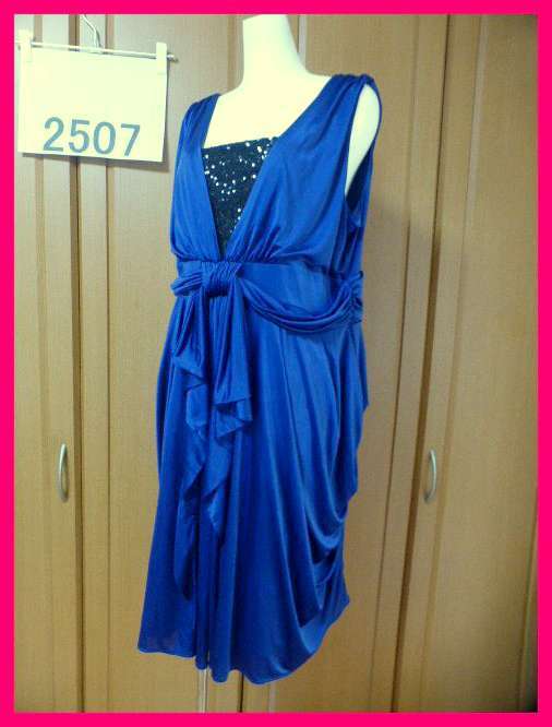 送料無料★カクテルドレス17 ノースリーブフォーマルワンピース ネイビー 結婚式披露宴/二次会/謝恩会パーティドレス/キャバ嬢/お水拍卖