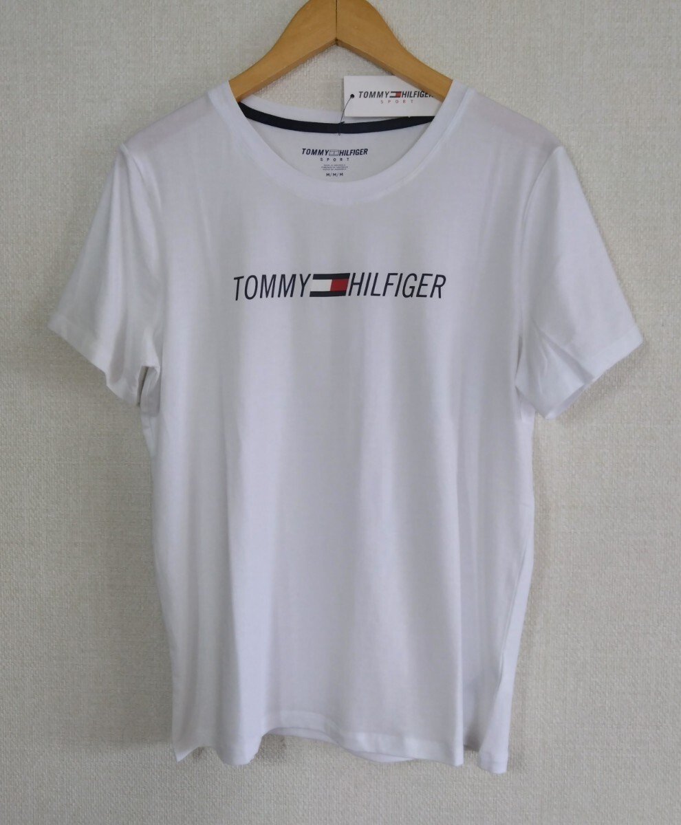 新品 トミーヒルフィガー スポーツ 婦人 半袖 Tシャツ タグ付き ホワイト M拍卖