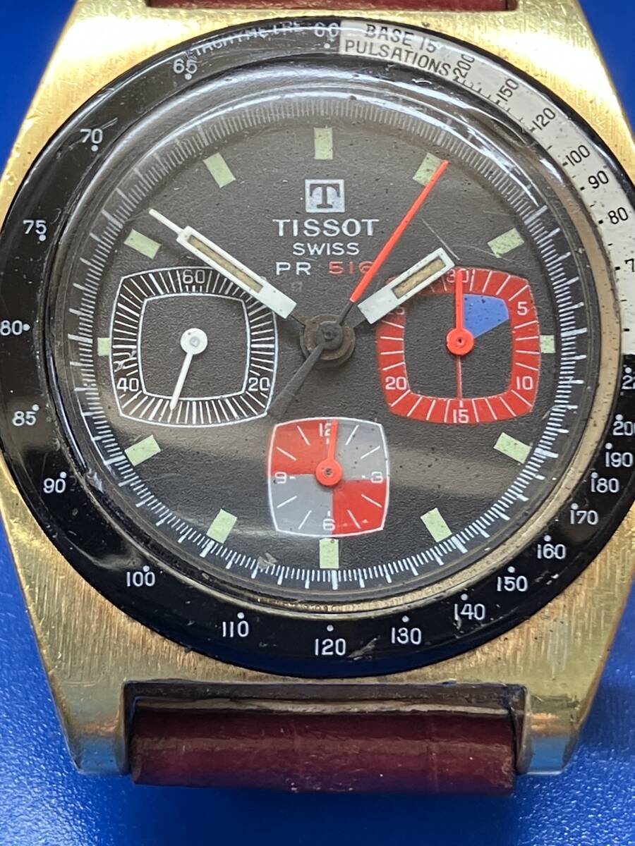 TISSOT!PR516!クロノグラフ!手巻き!動品!アンティーク!拍卖