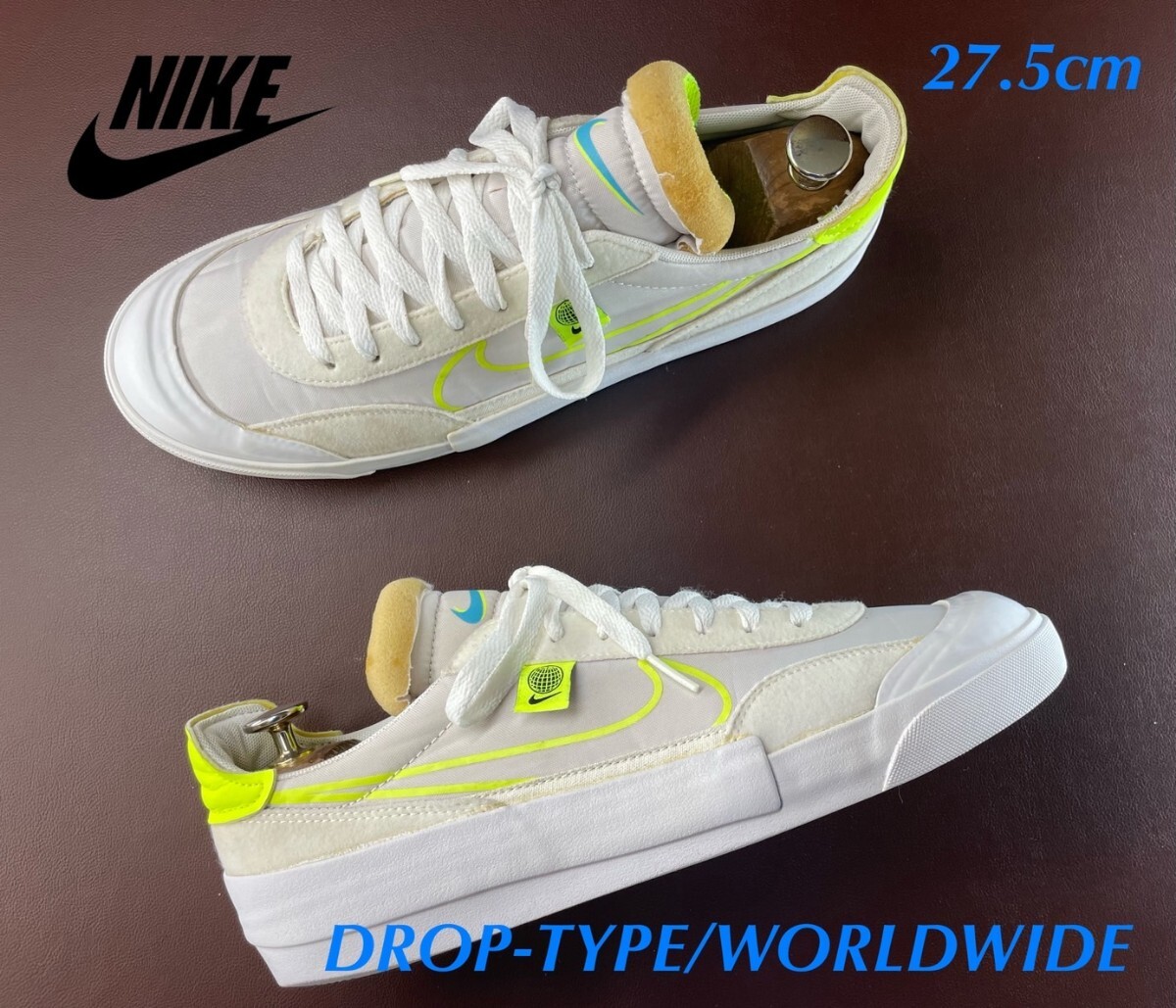 名機降臨!希少ワールドワイドパック!ネオンスウォッシュ!ナイキ【ドロップタイプ】スニーカー!ホワイト×蛍光イエロー 27.5cm/US9.5拍卖