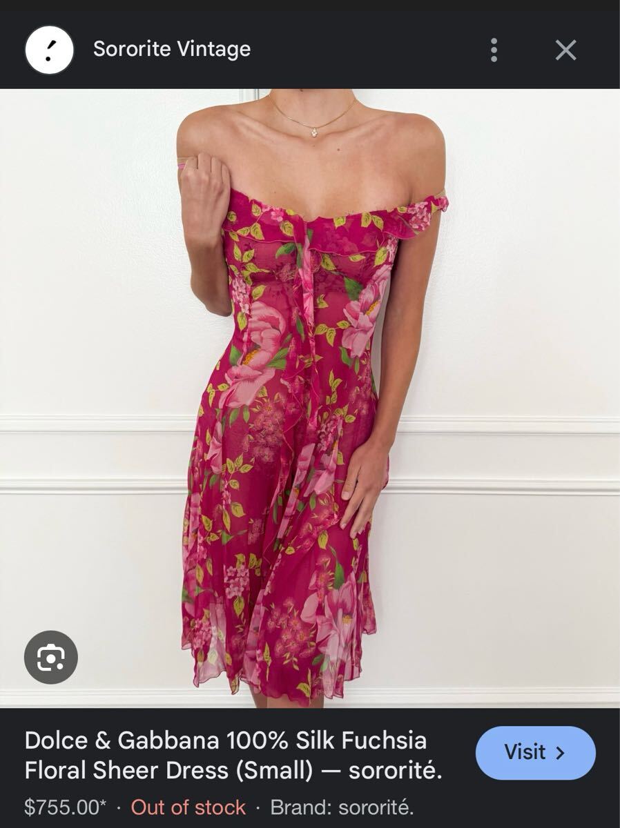 Dolce&Gabbana シルク 花柄 ワンピース キャミ ヴィンテージ レア D&G拍卖