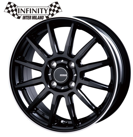 15インチ 4H100 5.5J+43 4穴 INFINITY F12 ホイール 1本 BK/FP BEST インフィンティ F12 ベスト CH拍卖