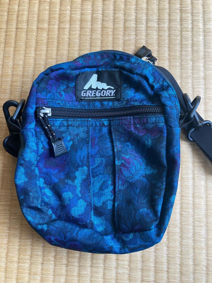 GREGORY グレゴリー ショルダーバッグ ポーチ 旧タグ クイックポケット 旧ロゴ USA製 サコッシュ ショルダー フローラル 廃番拍卖