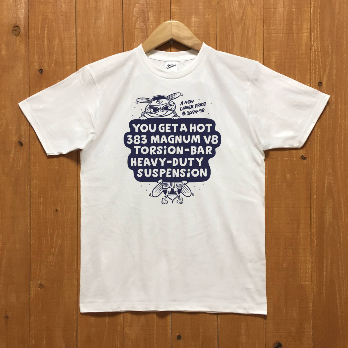 ■BEE Tシャツ■ XLサイズ(ホワイトxネイビ-)モパ- ダッジ DODGE MOPAR拍卖