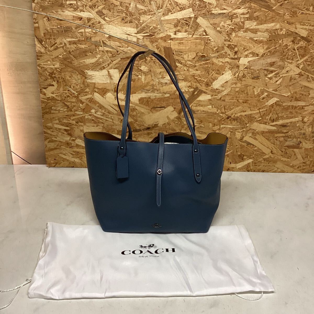 coach トートバッグ レザー ネイビー 通勤 通学 シンプル オシャレ(J97)拍卖