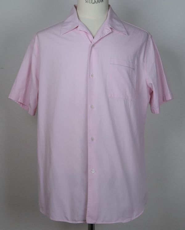 HERMES open coller s/s shirt size 42 16.5 エルメス H ステッチ 半袖シャツ フランス製 b9642拍卖