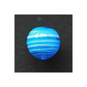 ベネチアンビーズ ラウンド 10mm アクアブルー/ホワイトストライプ BS043拍卖