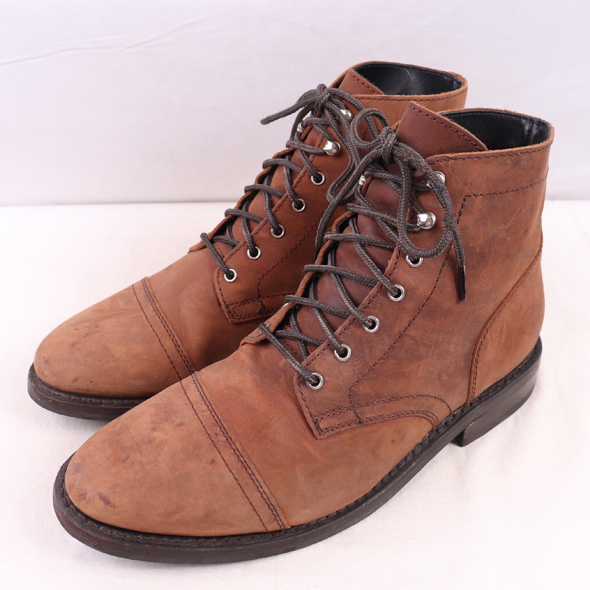 THURSDAY Boot 29.5cm 位 US 11 1/2 サーズデイ キャップトゥ ヌバック 茶 少量生産 レザーブーツ 編み上げ メンズ 中古 古着 eb1852拍卖