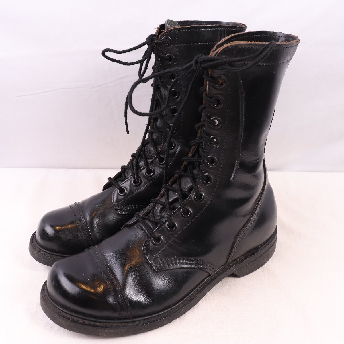 CAROLINA 10 W 位 28.0cm-28.5cm 位 キャロライナ USA製 ジャンプブーツ ミリタリー アメリカ製 黒 ブーツ メンズ 中古 古着 eb1864拍卖