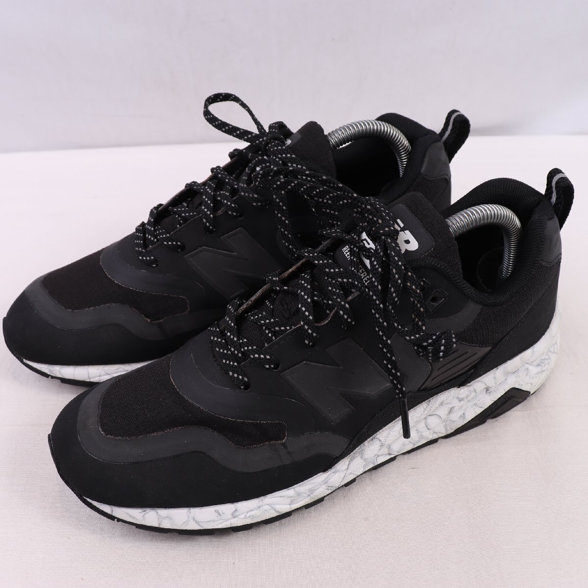 580 ニューバランス 25.0cm/new balance 黒 ブラック 白 中古 古着 スニーカー メンズ yy634拍卖