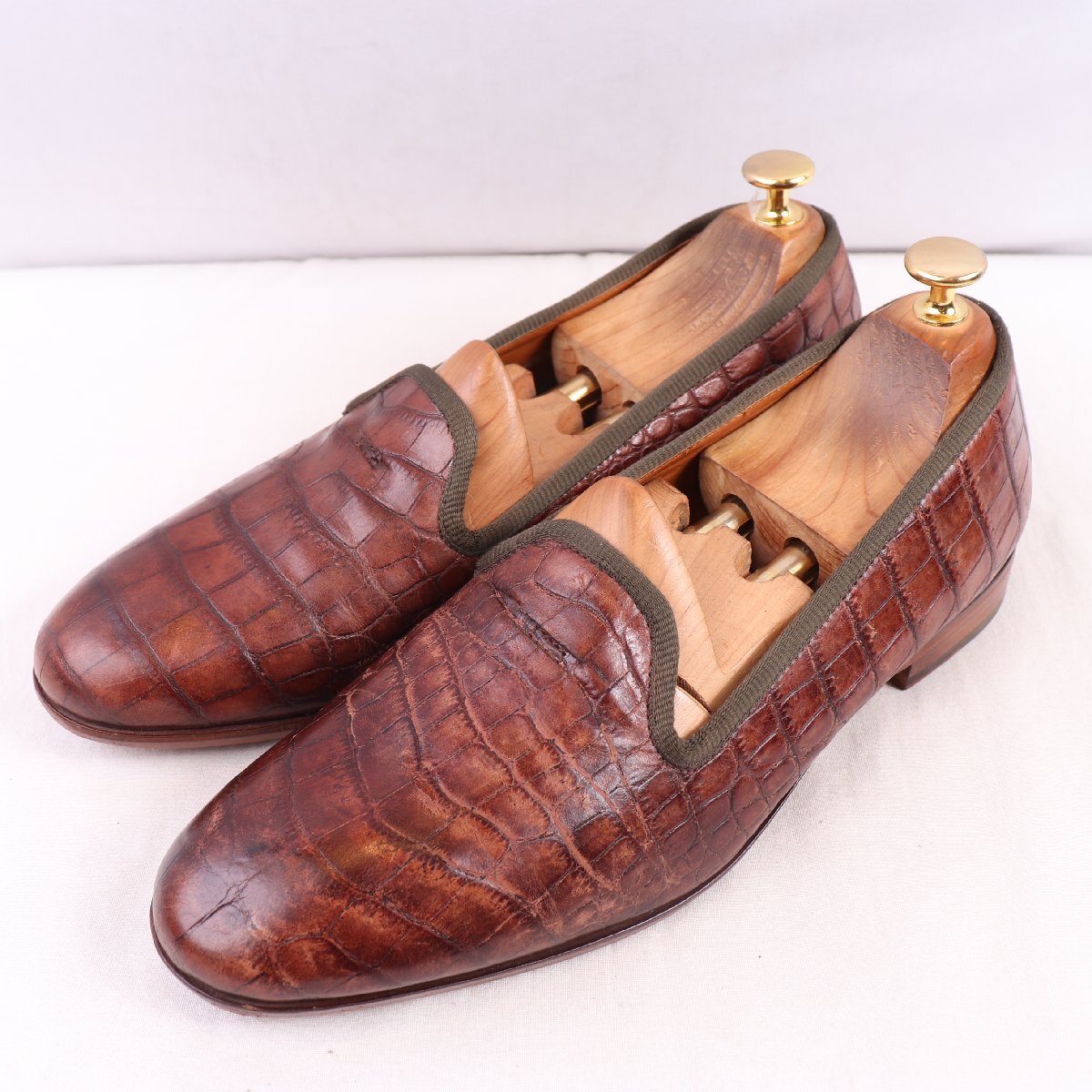 コールハーン 8 M / 26.0cm 位 ローファー ブラウン 茶 スリッポン/コブラヴァンプ COLE HAAN メンズ 革靴 中古 古着 ds5374拍卖