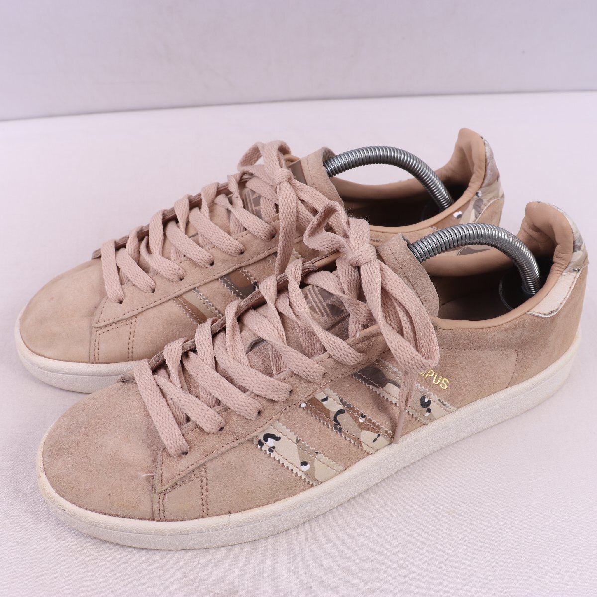 CAMPUS 26.5cm/adidas キャンパス アディダス スニーカー ヌードベージュ カモフラ柄 中古 古着 メンズ ad6508拍卖