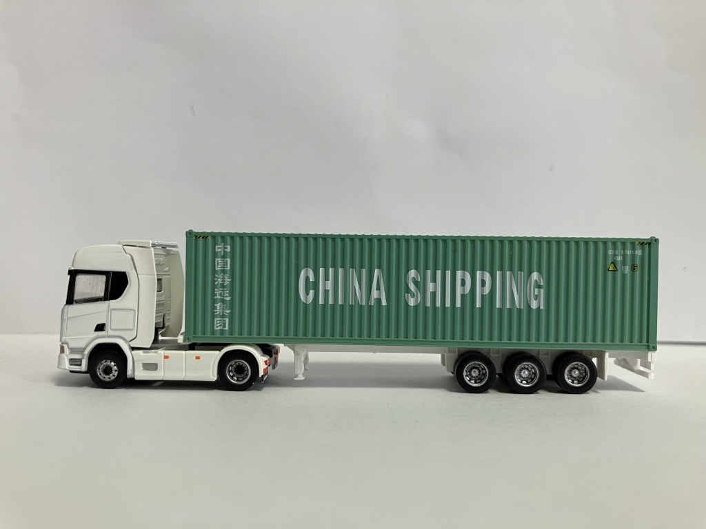 TOMYTEC スカニアトレーラー ホワイト CHINA SHIPPINGコンテナ搭載車-514拍卖