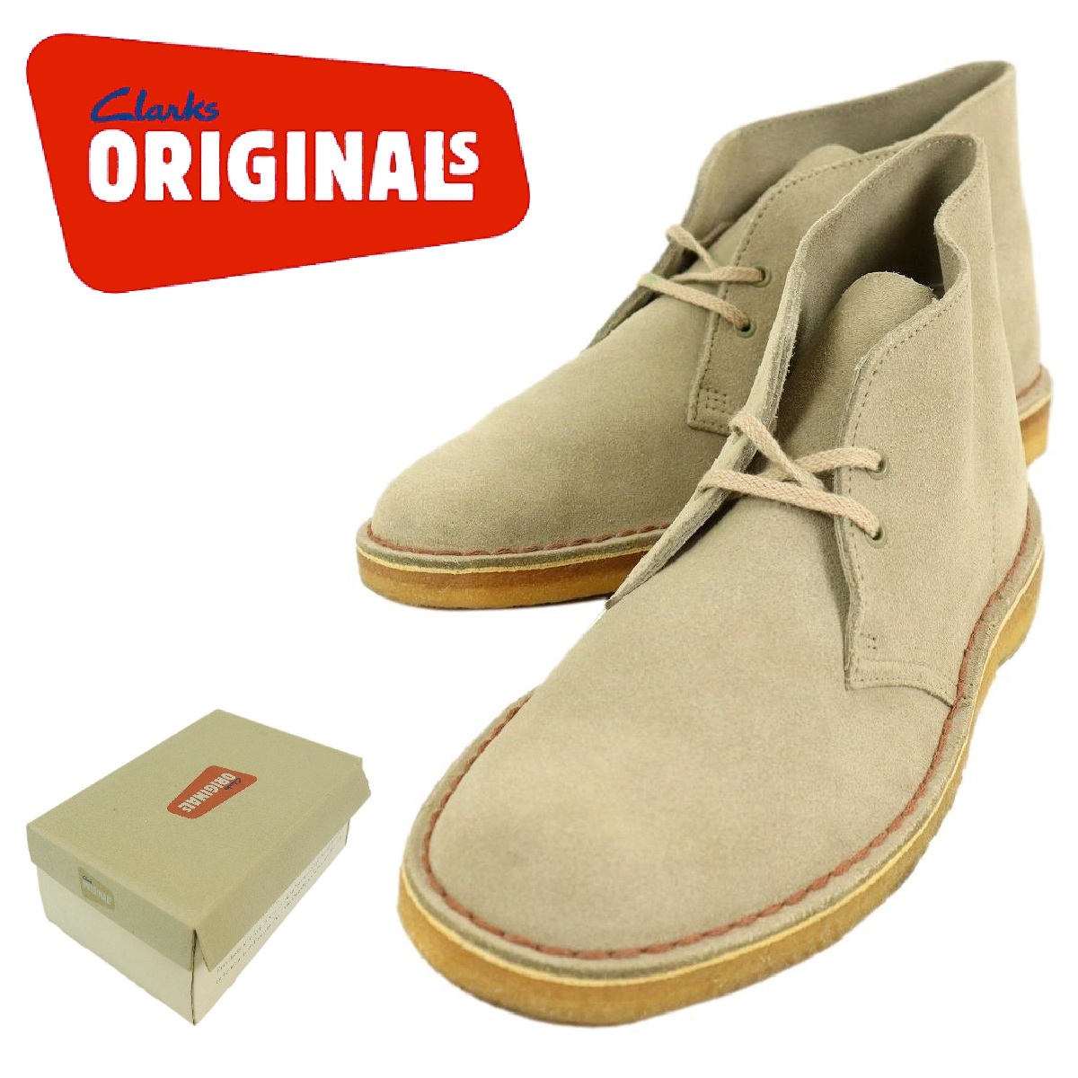 【Y151】【新品同様】Clarks Originals クラークスオリジナルズ デザートブーツ レザーブーツ クレープソール サイズUS71/2 GB7拍卖